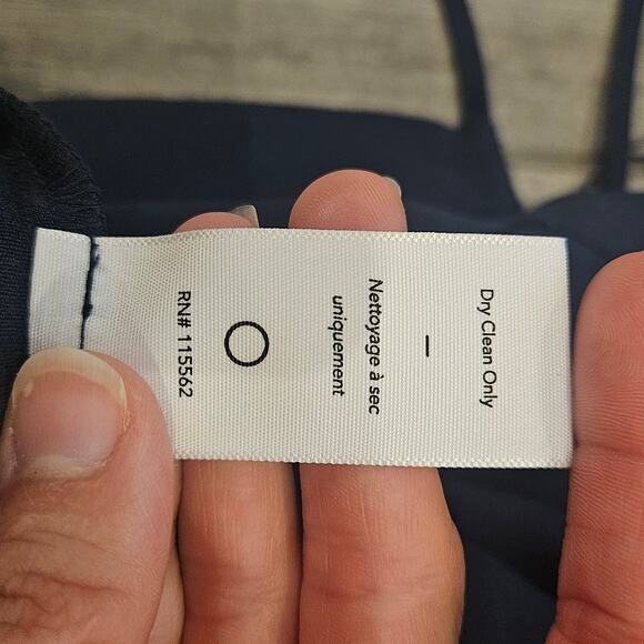 Likely Jumpsuit Women Size 4 Pasha Cropped Ruffle Flare Leg Spaghetti Strap Navy - Picture 12 of 14